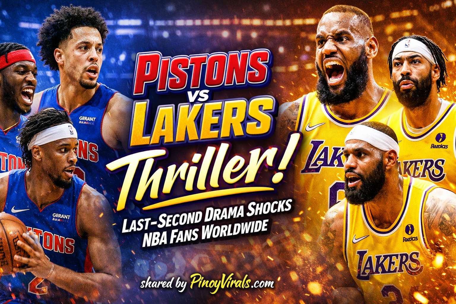 Pistons vs Lakers Thriller: Last-Second Drama Shocks NBA Fans Worldwide