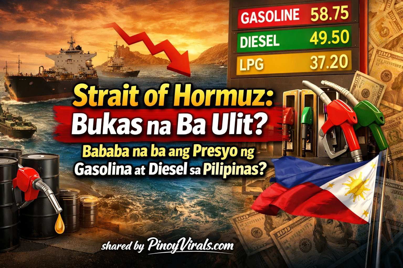 “Strait of Hormuz: Bukas na Ba Ulit? Bababa na ba ang Presyo ng Gasolina at Diesel sa Pilipinas?”